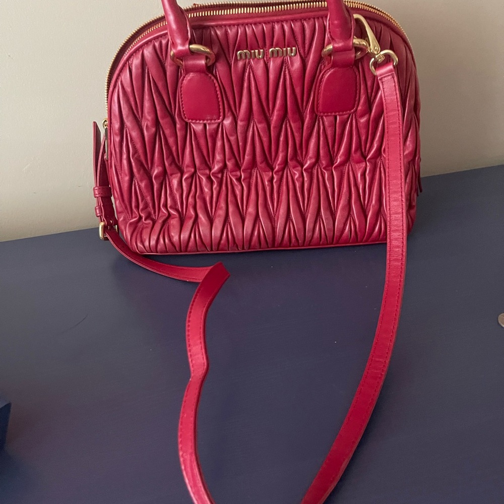 Red Miu Miu bag